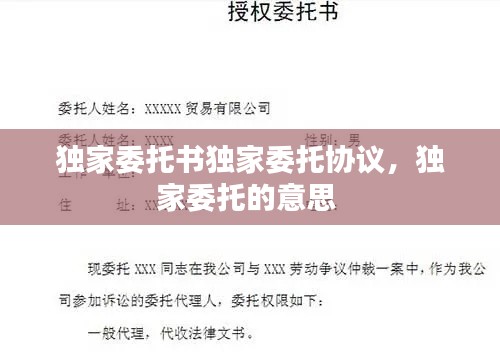 独家委托书独家委托协议,独家委托的意思
