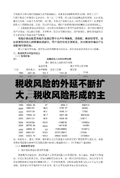 税收风险的外延不断扩大，税收风险形成的主要因素 