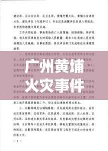 广州黄埔火灾事件，现场纪实与紧急应对