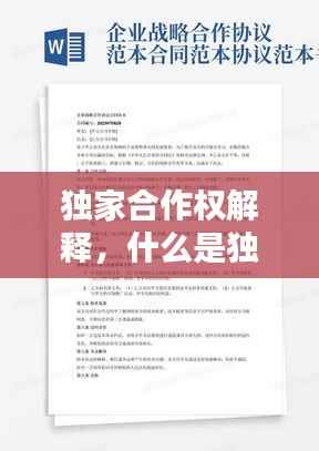 独家合作权解释，什么是独家协议 