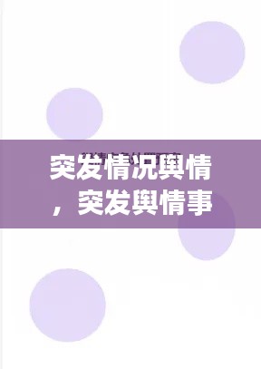 突发情况舆情,突发舆情事件应急预案