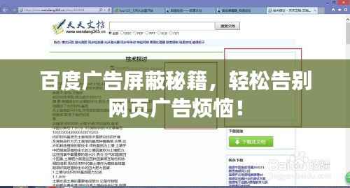 百度广告屏蔽秘籍,轻松告别网页广告烦恼!