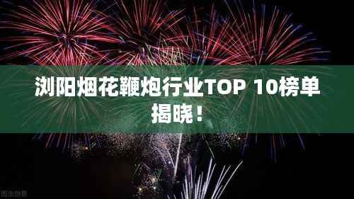 浏阳烟花鞭炮行业TOP 10榜单揭晓！