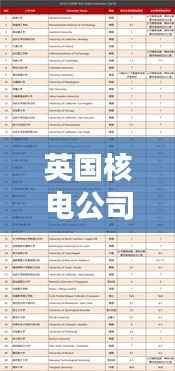 英国核电公司排名揭秘,全球能源领域影响力不容小觑