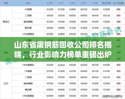 山东省废钢筋回收公司排名揭晓,行业影响力榜单重磅出炉!