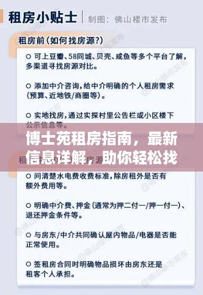 博士苑租房指南,最新信息详解,助你轻松找到心仪房源!