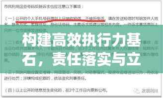 构建高效执行力基石，责任落实与立行整改并行发力