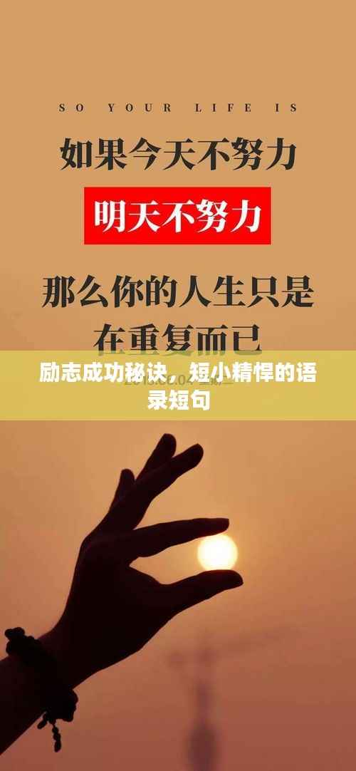 励志成功秘诀,短小精悍的语录短句