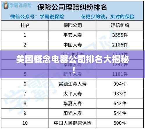 美国概念电器公司排名大揭秘!