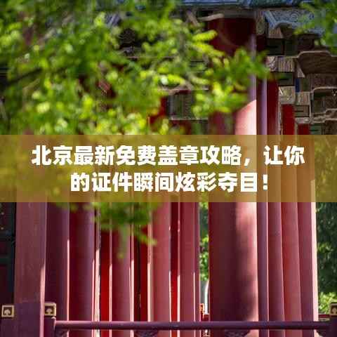 北京最新免费盖章攻略，让你的证件瞬间炫彩夺目！